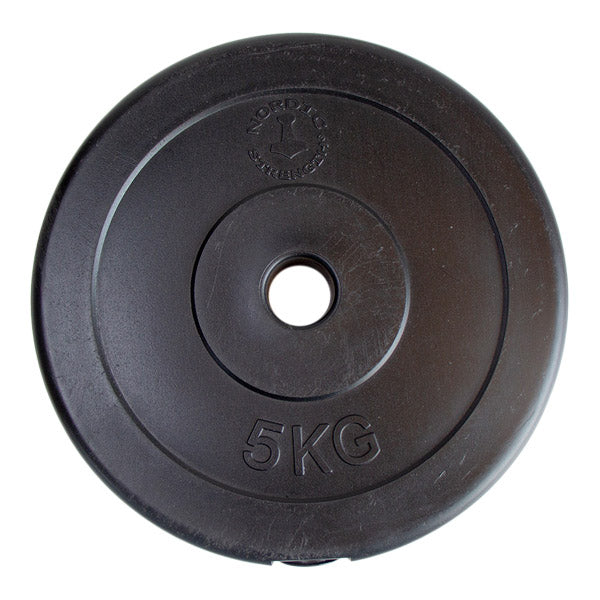 Hantelscheibe aus hartem Kunststoff 5 kg (30 mm) - muskelzone