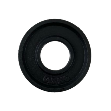 Hantelscheibe aus schwarzem Metall (50 mm) - 0,5 kg