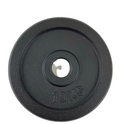 Hantelscheibe aus schwarzem Metall (50 mm) - 10 kg - muskelzone