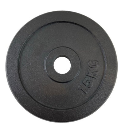Hantelscheibe aus schwarzem Metall (50 mm) - 15 kg - muskelzone
