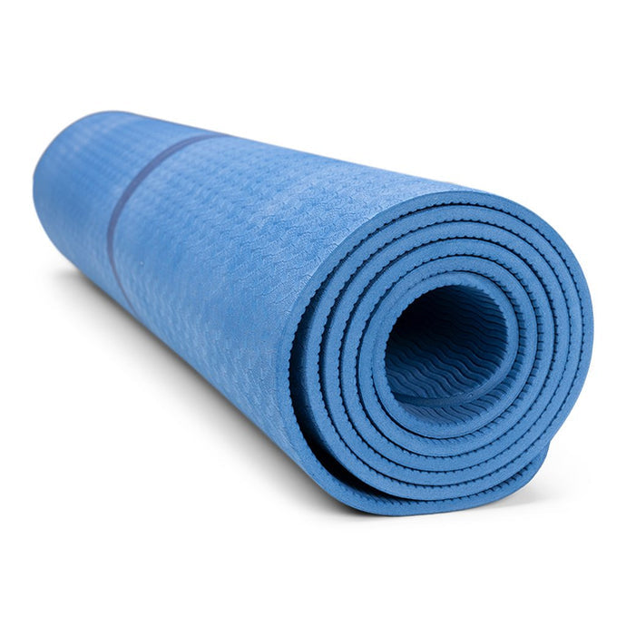 BLUME TPE Yogamatte, blau, 6 mm - zu 100% recycelbar - muskelzone
