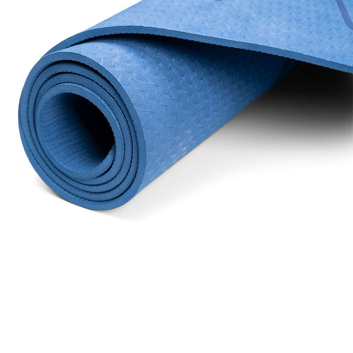 BLUME TPE Yogamatte, blau, 6 mm - zu 100% recycelbar - muskelzone
