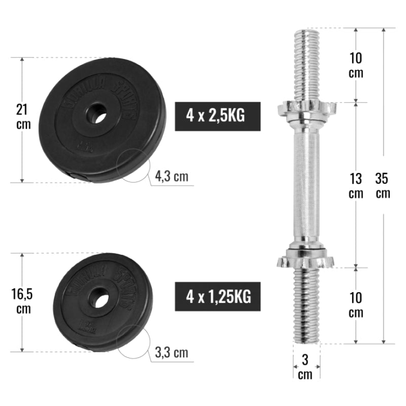 Kurzhantelset 20kg (30mm) - muskelzone
