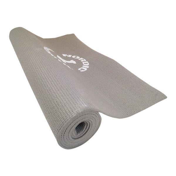Yogamatte, grau, 4mm - rutschfest, isolierend - muskelzone