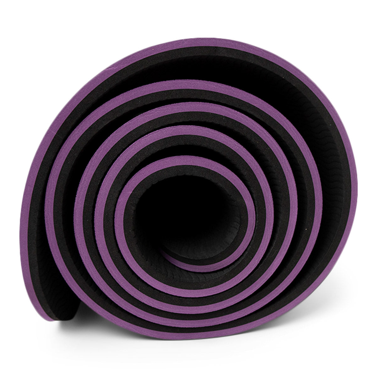 TPE Yogamatte 10 mm – Schwarz/Lila + Tragegurt