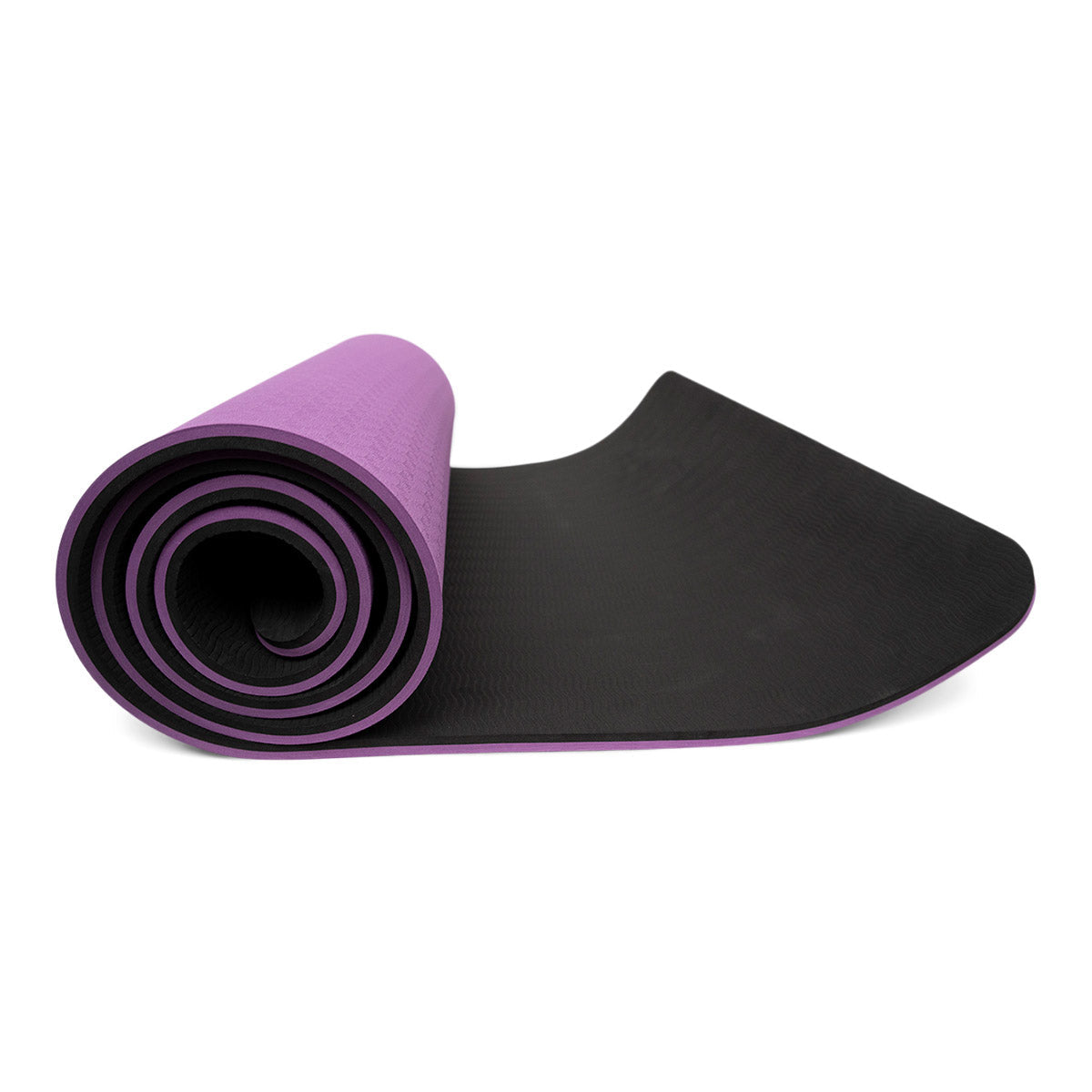 TPE Yogamatte 10 mm – Schwarz/Lila + Tragegurt
