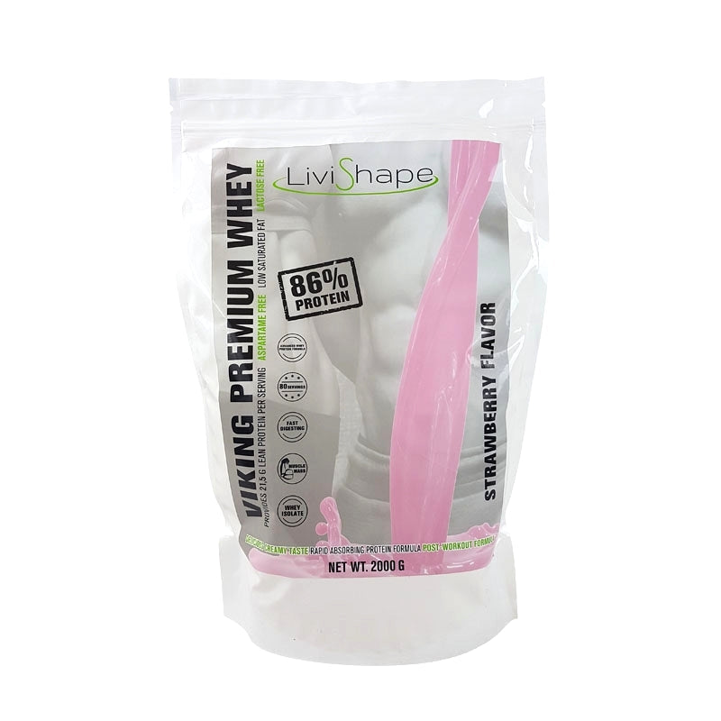 Whey-Protein-Pulver mit Erdbeergeschmack (2000g) - muskelzone